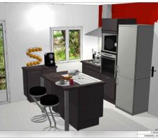 Plan 3D de la future cuisine