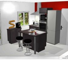 Plan 3D de la future cuisine