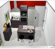 Plan 3D de la future cuisine