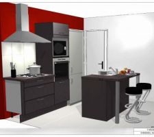 Plan 3D de la future cuisine