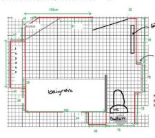 Plan de notre salle de bain actuelle