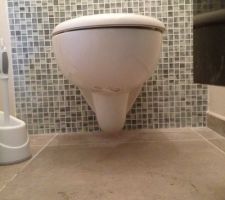 WC suspendus trop bas &agrave; notre go&ucirc;t....