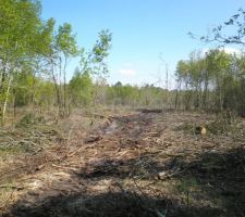 Entr&eacute;e du lotissement. On distingue la jonction des 2 routes qui forment la boucle du lotissement.