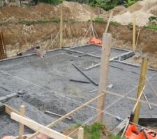 Pose des tuyaux de drainage