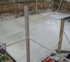 Dalle du sous sol apr&eacute;s coulage