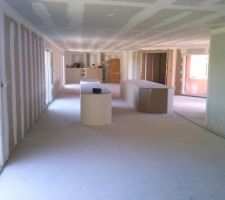 L'ensemble cuisine salon salle a manger