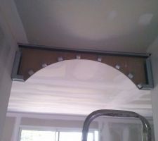 L'arrondi du couloir en court de fabrication