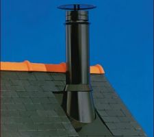 Sortie conduit inox noir.