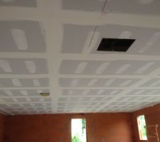 Pose du plafond en placo