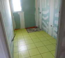 Carrelage de la salle de bain.