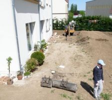 Délimitation de la future terrasse