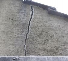 Fissure d'environ 1,5cm d'épaisseur sur environ 90cm de hauteur.