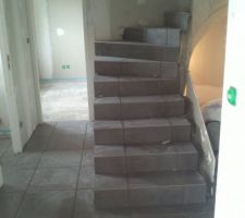 Hall entr&eacute;e   escalier (pose termin&eacute;e)