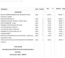 Devis chauffage n?1
