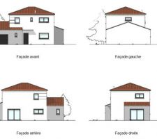 Vue 3D des cotés de la maison