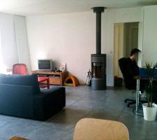 Salon et coin bureau