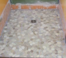 Galets de la douche nettoyés