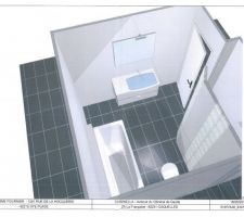 Voici notre implantation de salle de bain définitive