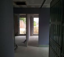 Double porte à galandage pour les chambres 3 et 4
