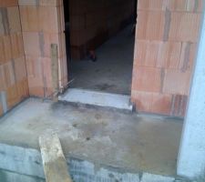 Seuil de porte d'entr&eacute;e adapt&eacute; fauteuil roulant