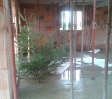 A défaut d'avoir le sapin sur la charpente... il est à l'entrée de notre maison.
Bienvenue !!!