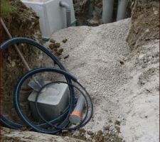 Installation de la cuve et branchements pour les eaux