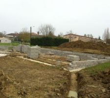 Realisation d'un puisard en 1er plan a cause des grosses pluies et terrain pentu