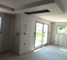 Cuisine séjour - faux plafond pour hotte plafond