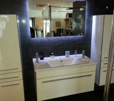 Meuble Salle de bain, Miroir LED   loupe Meuble   vasque de 120 cm   colonne à très bon prix.