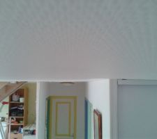 Déformation du plafond. Ponctuellement 2cm de flèche sur 1m de distance.