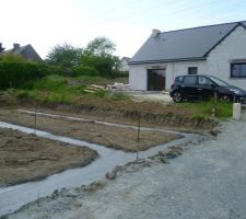 Fondation maison en construction devant chez nous