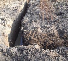 Fouille pour fondation &agrave; l'engin