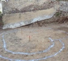 Tracé de la piscine par nos soins, pour terrassement demain