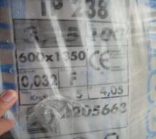 Voici la laine de verre R= 3.15 c'est ok
