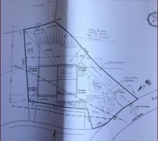 Voici l'implantation de notre futur maison avec l'aménagement du terrain en vu de la demande de permis.