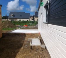 Dalle pour abri bois chauffage et dalle pour pompe à chaleur ballon thermodynamique