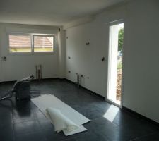 Mise en place de la toile de verre lisse