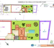 Voici le plan de masse, bon la piscine et la cuisine d'été ne seront pas pour tout de suite va falloir renflouer le porte monnaie avant !