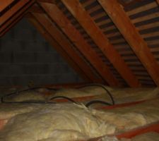 Vue du dessus, isolation combles