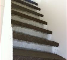 Le carreleur &agrave; revu la hauteur des marches pour qu'elles soient r&eacute;guli&egrave;res