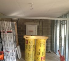 RDC - futur garage - pose des rails