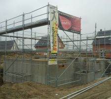 Préparation pour couler les dalles...
