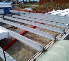 Les hourdis sont de très bonne qualité, un béton très dense et avec des sortes d'arrêtes sur le dessus pour bien accrocher le ciment de la dalle béton (pas toujours le cas d'après ce que j'ai constaté sur d'autres chantiers)