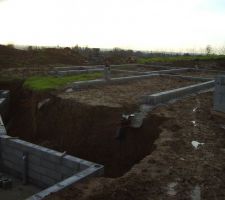 Fondations de la partie en vide sanitaire