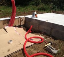 Gaine en attente pour une futur alimentation de la terrasse