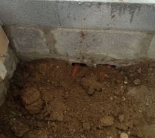 Gaine en attente pour une futur alimentation de la terrasse
