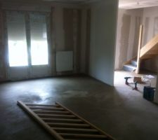 Chape sur salon et l'entrée