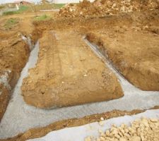 B&eacute;ton maigre en fond de fouille, &eacute;paisseur 40cm