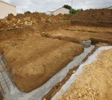 B&eacute;ton maigre en fond de fouilles &eacute;paisseur 40cm