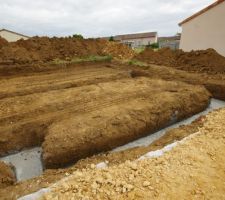 B&eacute;ton maigre en fond de fouilles, &eacute;paisseur 40cm